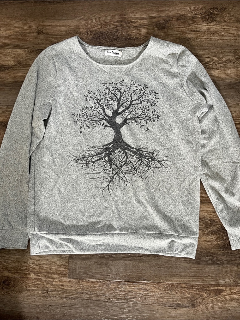 L.A. Soul Gray Tree-Graphic Crewneck T Sz S